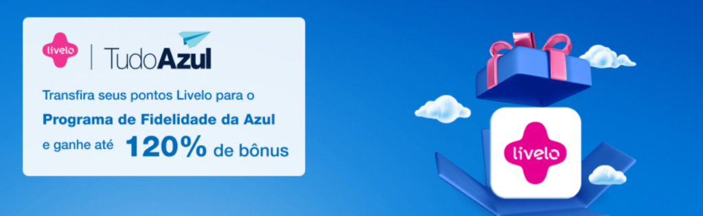 Ganhe 120% de bônus ao transferir pontos Livelo